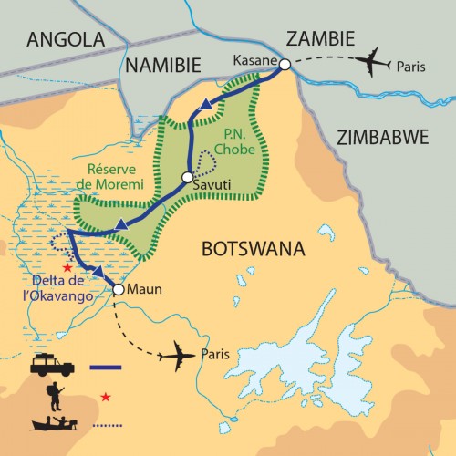 Carte : Botswana - Safari d'exception