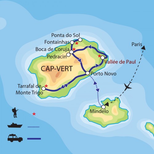 Carte : Cap Vert - Les îles au vent