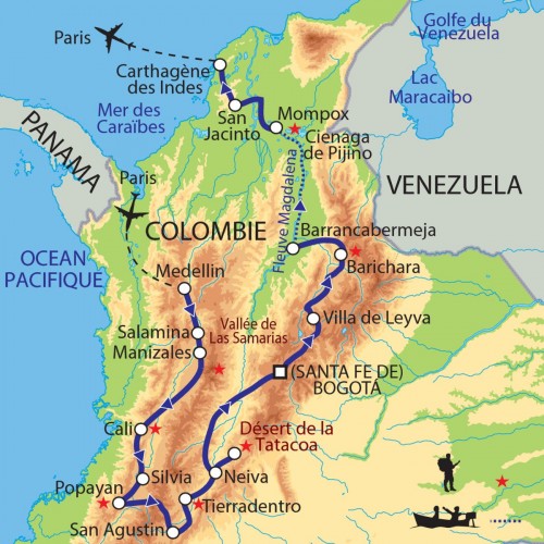 Carte : Colombie - Mosaïque colombienne géopolitique