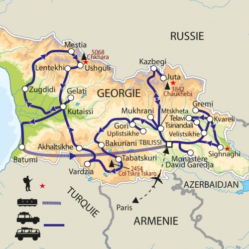 Carte : Géorgie - Par monts et vallées