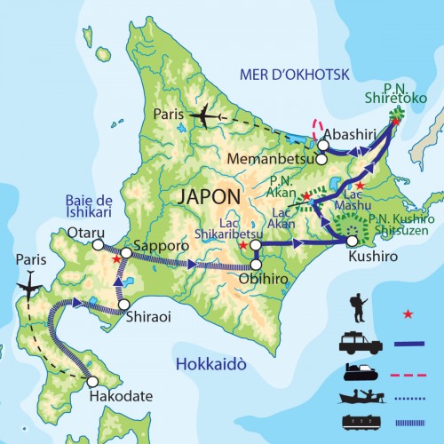 Carte : Japon - Hokkaido : plaisirs de l'hiver nippon
