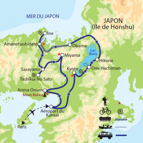 Carte : Japon - Balade de Kyoto à la mer du Japon