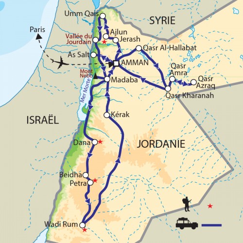 Carte : Jordanie - L'Arabie Pétrée