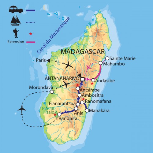 Carte : Madagascar - Grande traversée de Madagascar