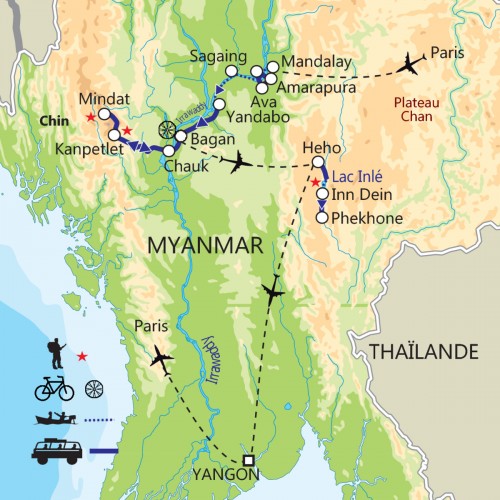 Carte : Myanmar - Immersion en terre birmane