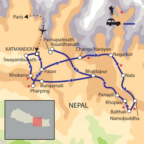 Carte : Népal - La Vallée de Katmandou
