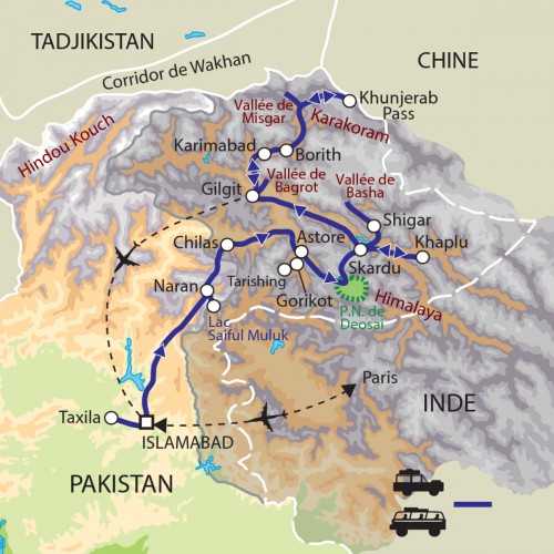 Carte : Pakistan - Vallées du Karakorum