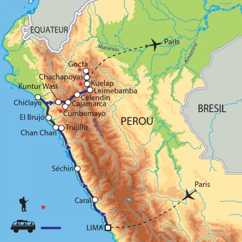 Carte : Pérou - Sur les traces des civilisations pré-incas