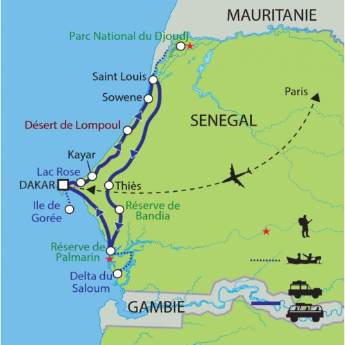 Carte : Sénégal - Au pays de la Teranga