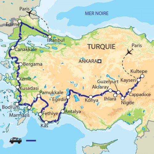 Carte : Turquie - En Anatolie Occidentale, de Kayseri à Edirne