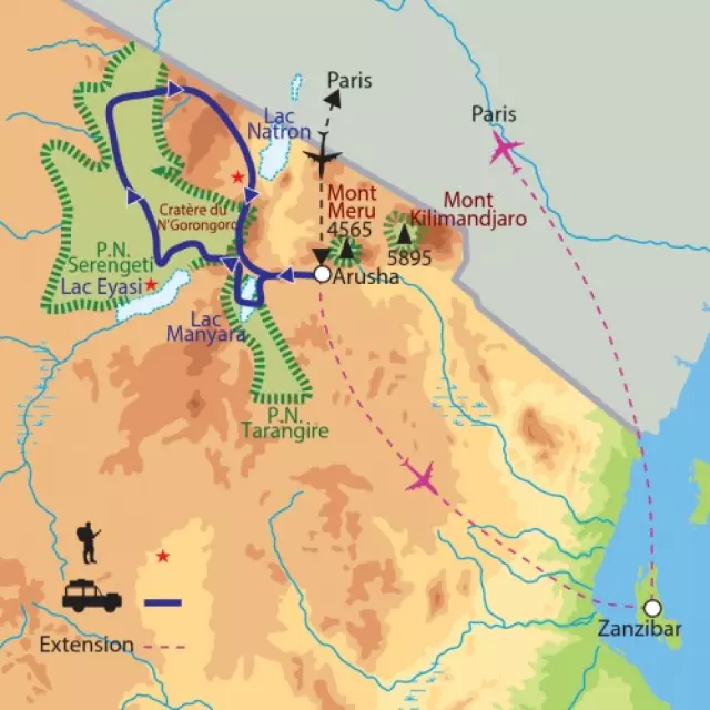 Carte de l'itinéraire : Vie sauvage
